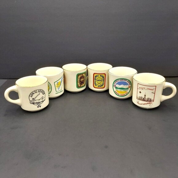 Boy Scouts of Canada Collectible Mugs Set of 6 Various Years Locations Limited - Picture 1 of 16